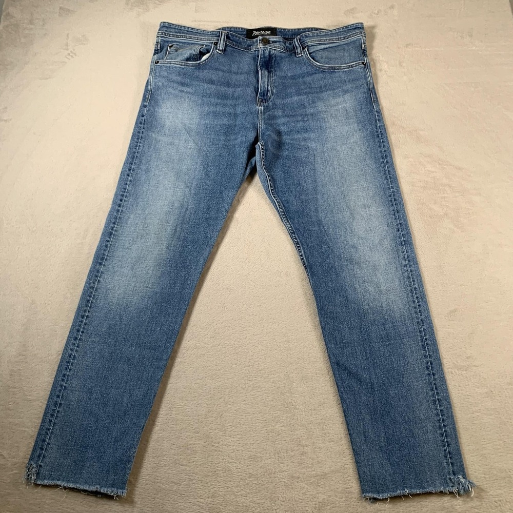 Revtown Jeans Mens 38x32 (38X28) Blue Taper Decade Denim Distressed Casual Pants